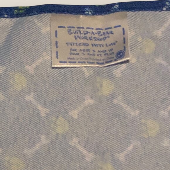 Build-A-Bear Workshop Dog Bandana Blue With Bone & Paw Print Pattern BABW - Picture 4 of 4